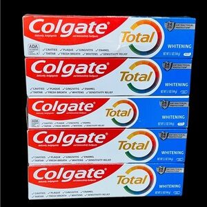 LOT OF  5Colgate Total Whitening Fluoride Anticavity Toothpaste 5.1 ozExp.08/28